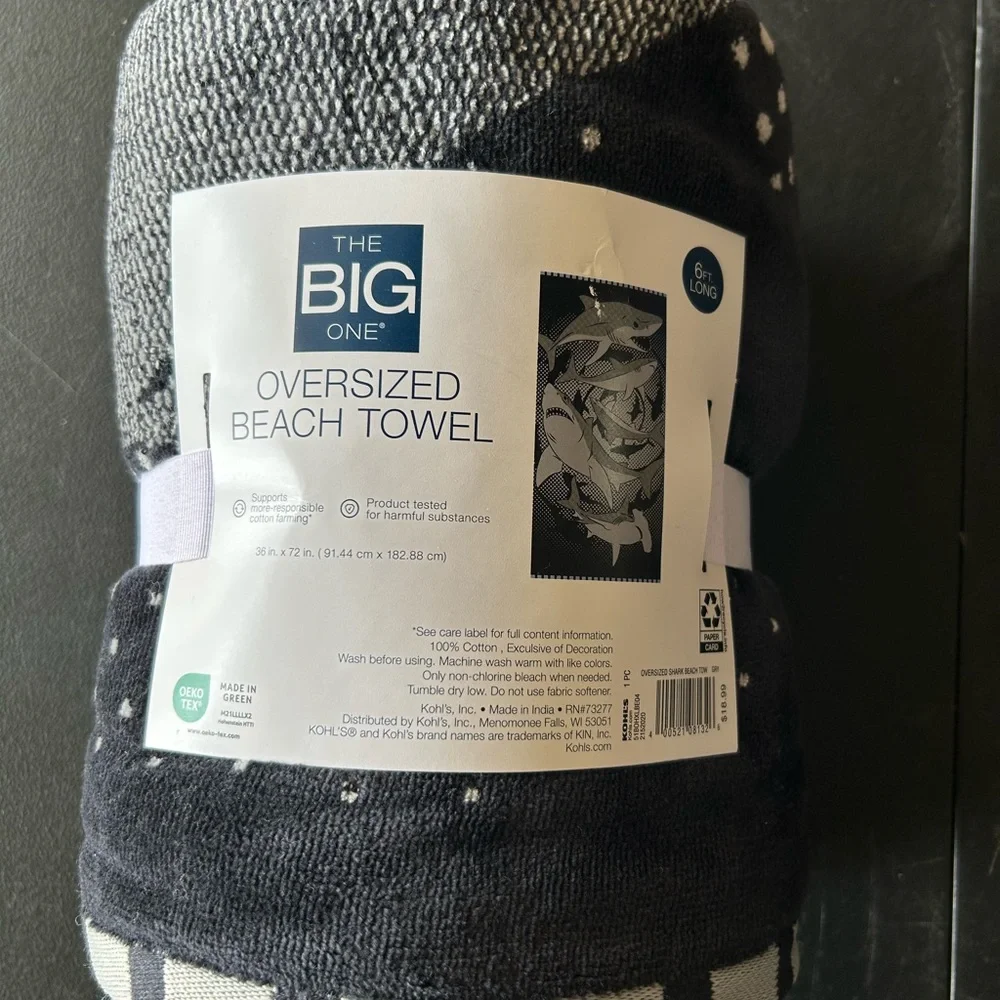 The Big One Oversized Black Beach Towel